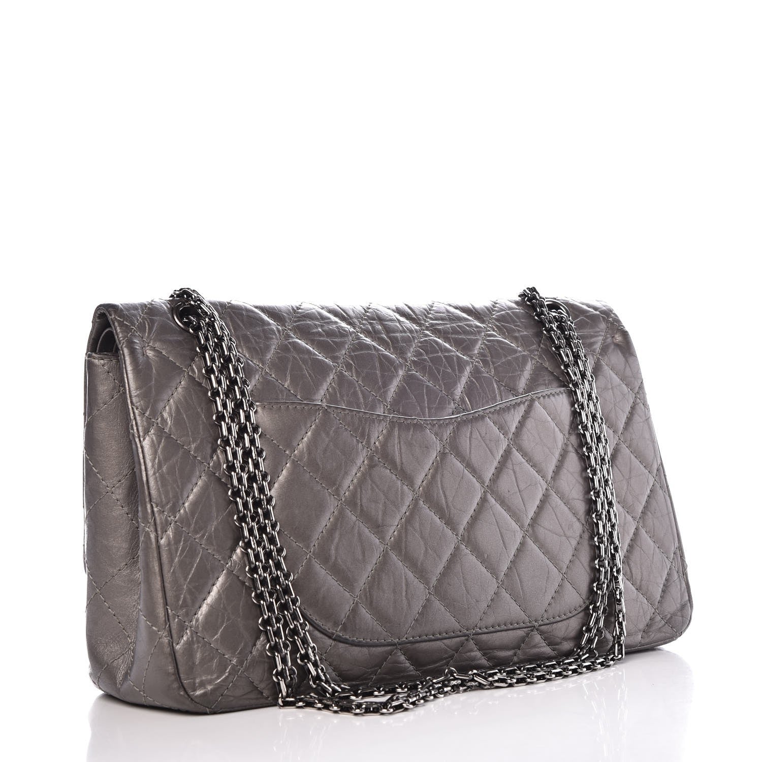 Chanel Metallic Aged Calfskin Quilted 2.55 Reissue 227 Flap Dark Silver 3 of 15