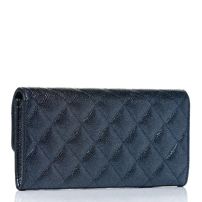 Chanel Metallic Caviar Quilted Large Flap Wallet Charcoal 6 of 25