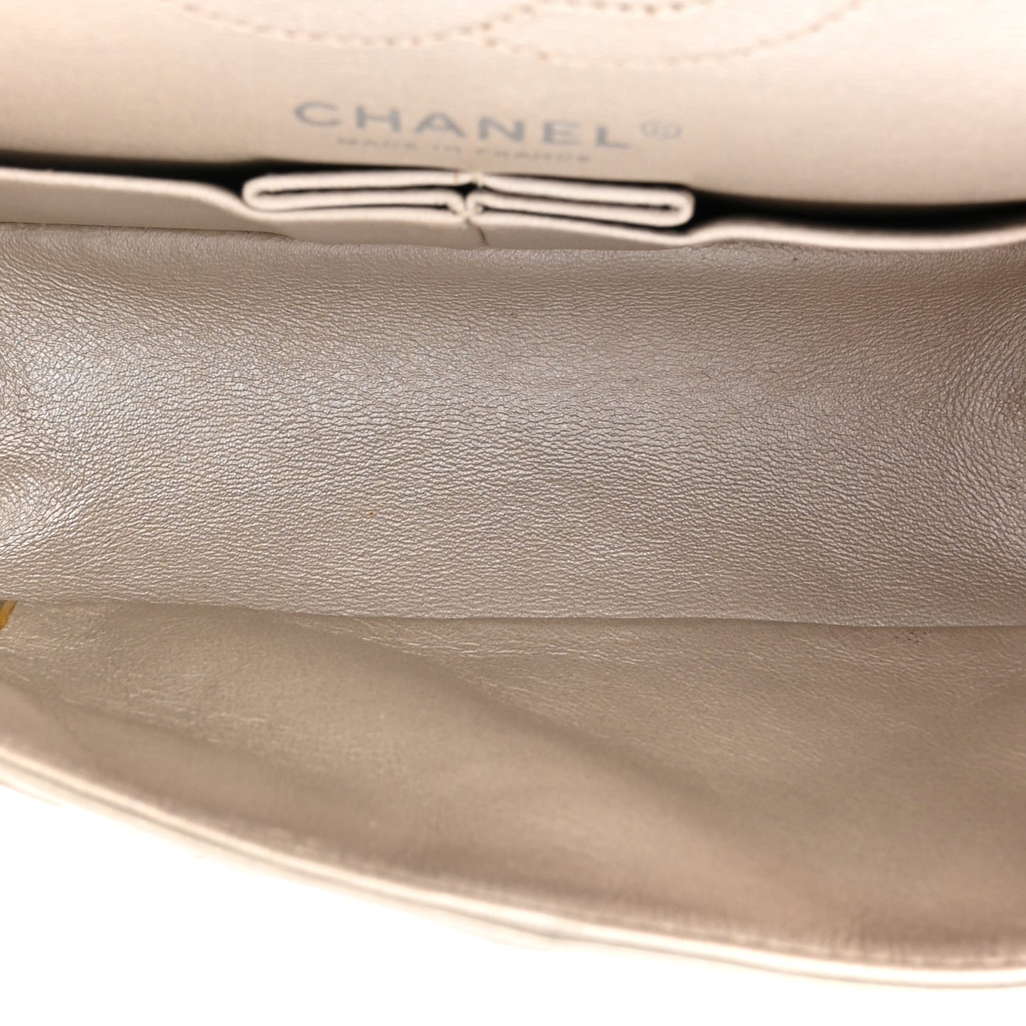 Metallic Aged Calfskin Quilted 2.55 Reissue Mini Flap Light Gold