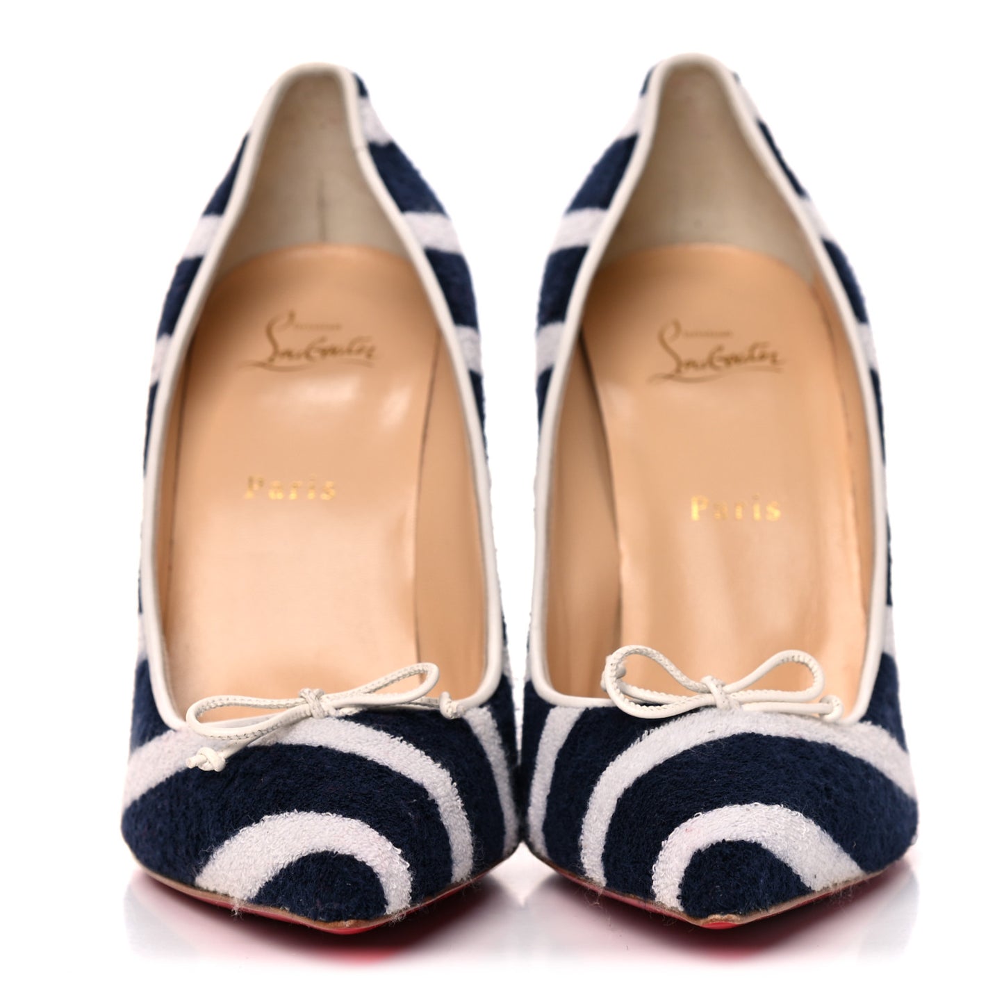 Sponge Fabric Shiny Nappa Decollete Spa 100 Pumps 41 Navy White