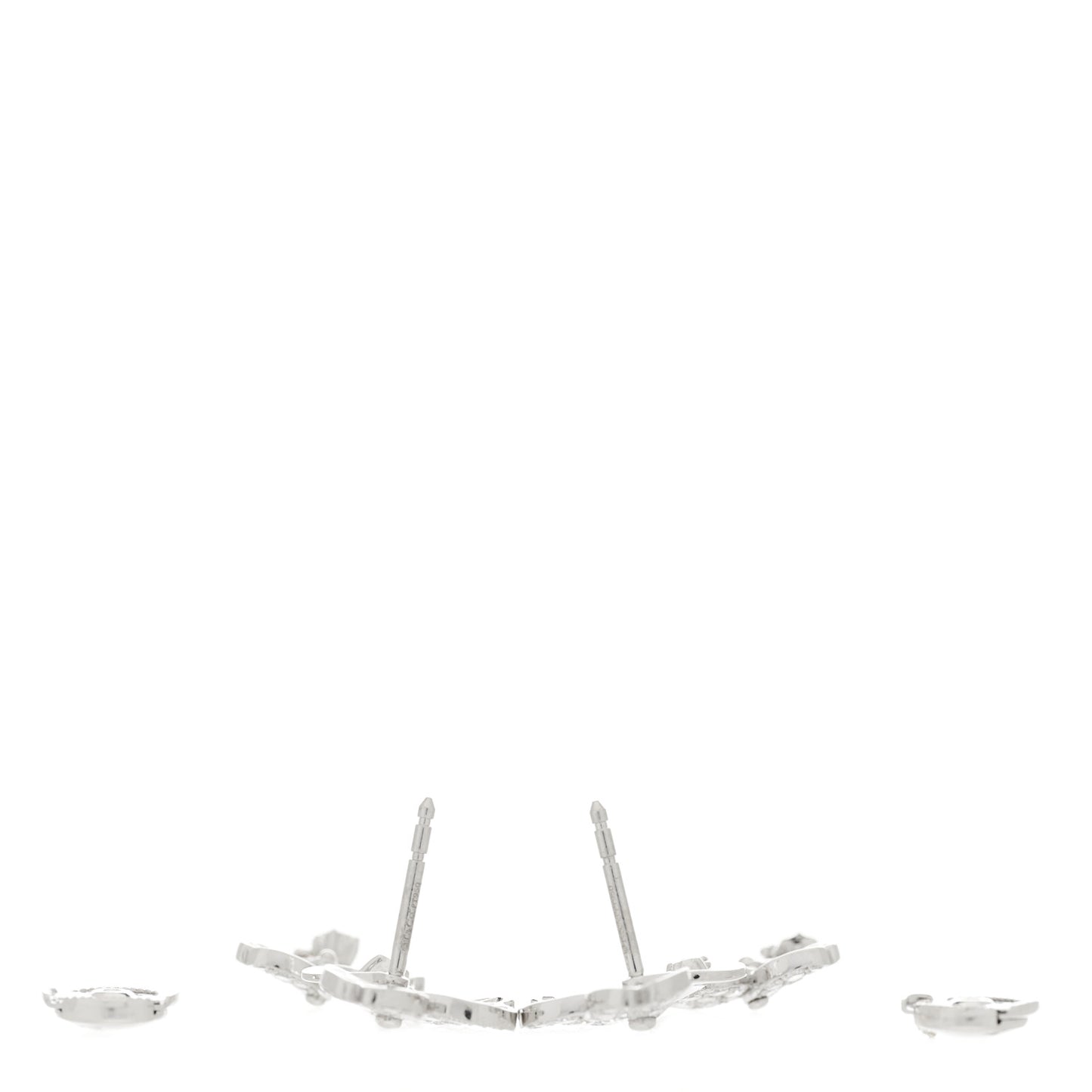 Platinum Diamond Paper Flowers Cluster Drop Earrings