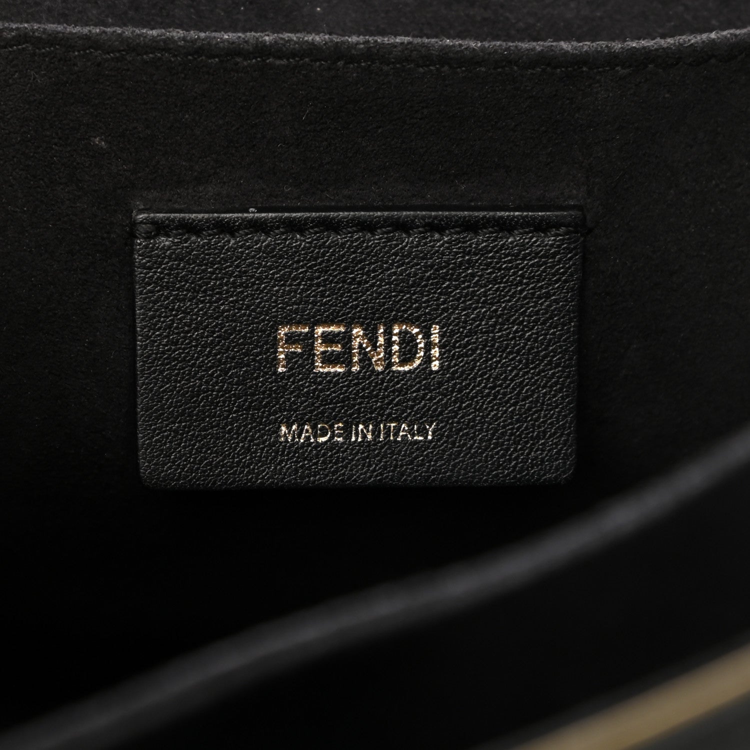 Fendi Vitello Liberty Scalloped Studded Kan I Shoulder Bag Black 6 of 16