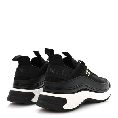 Chanel Velvet Calfskin Mixed Fibers CC Sneakers 39 Black 5 of 8