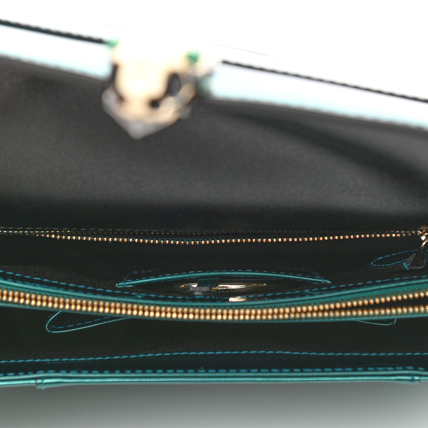 Metallic Calfskin Serpenti Forever Shoulder Bag Green