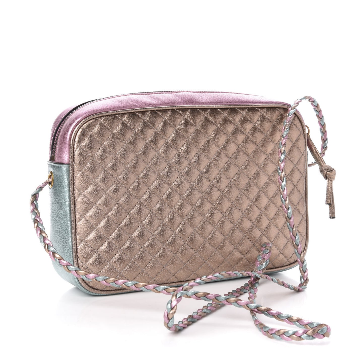Laminated Nappa Trapuntata Small Zumi Shoulder Bag Rosa Lago Rame