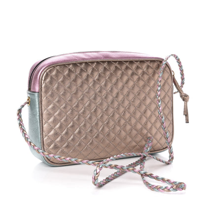 Gucci Laminated Nappa Trapuntata Small Zumi Shoulder Bag Rosa Lago Rame 3 of 11