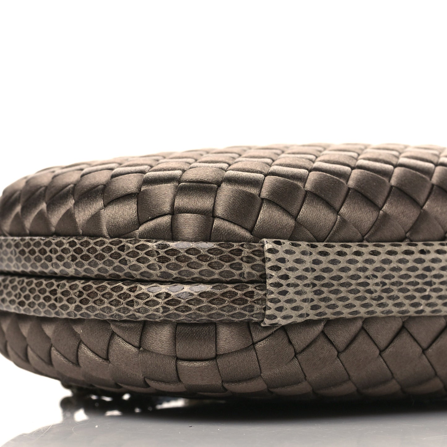 Satin Intreccio Impero Ayers Knot Clutch Taupe