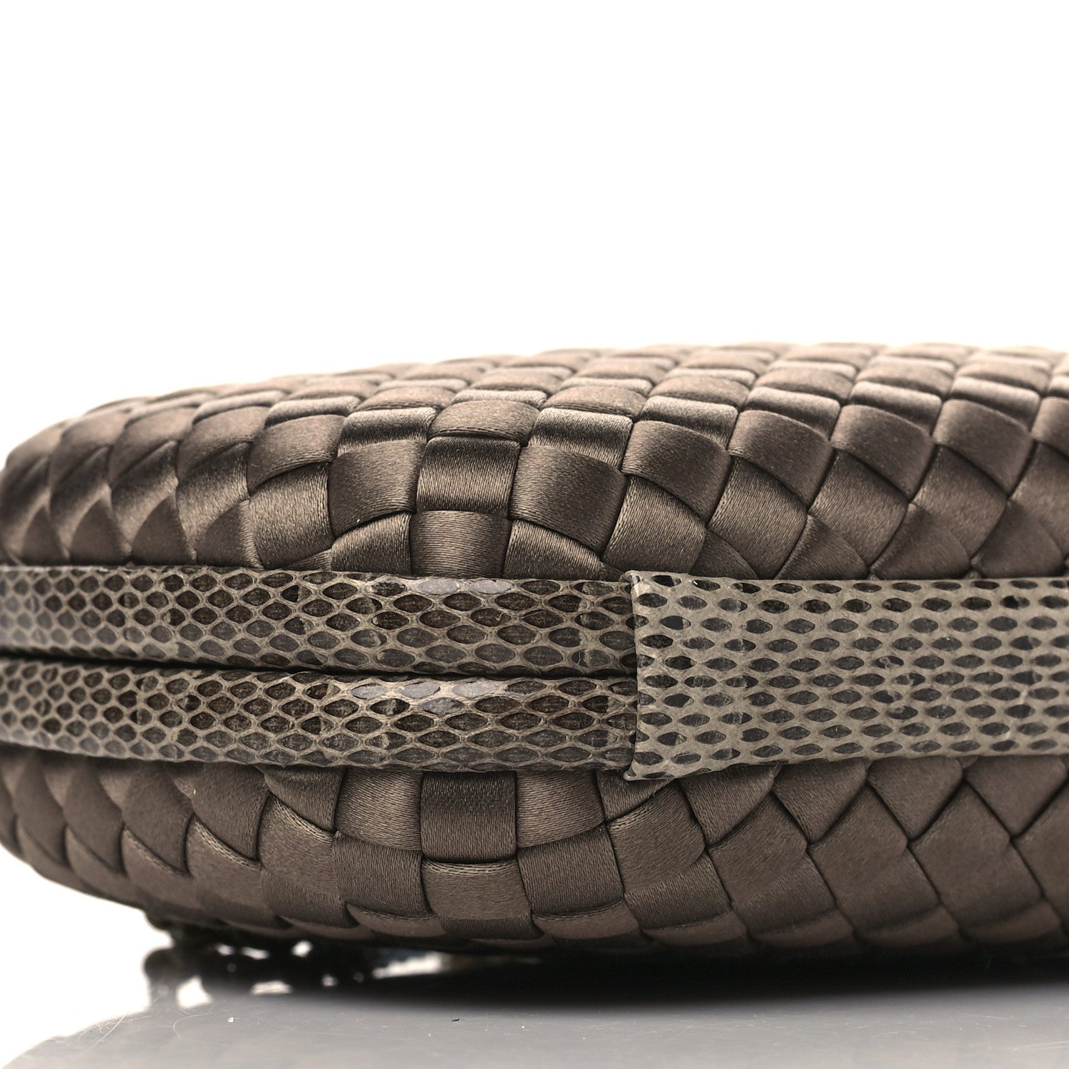 Bottega Veneta Satin Intreccio Impero Ayers Knot Clutch Taupe 6 of 7