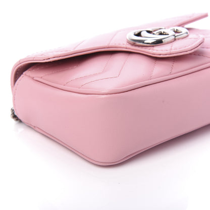 Gucci Calfskin Matelasse Super Mini GG Marmont Shoulder Bag Wild Rose 6 of 12