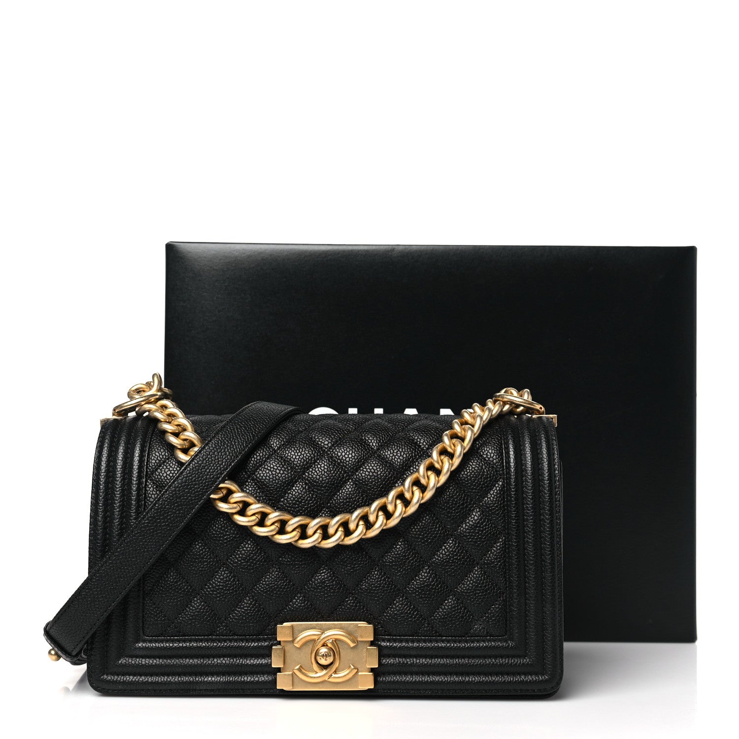 Chanel Caviar Quilted Medium Boy Flap Black 11 of 11