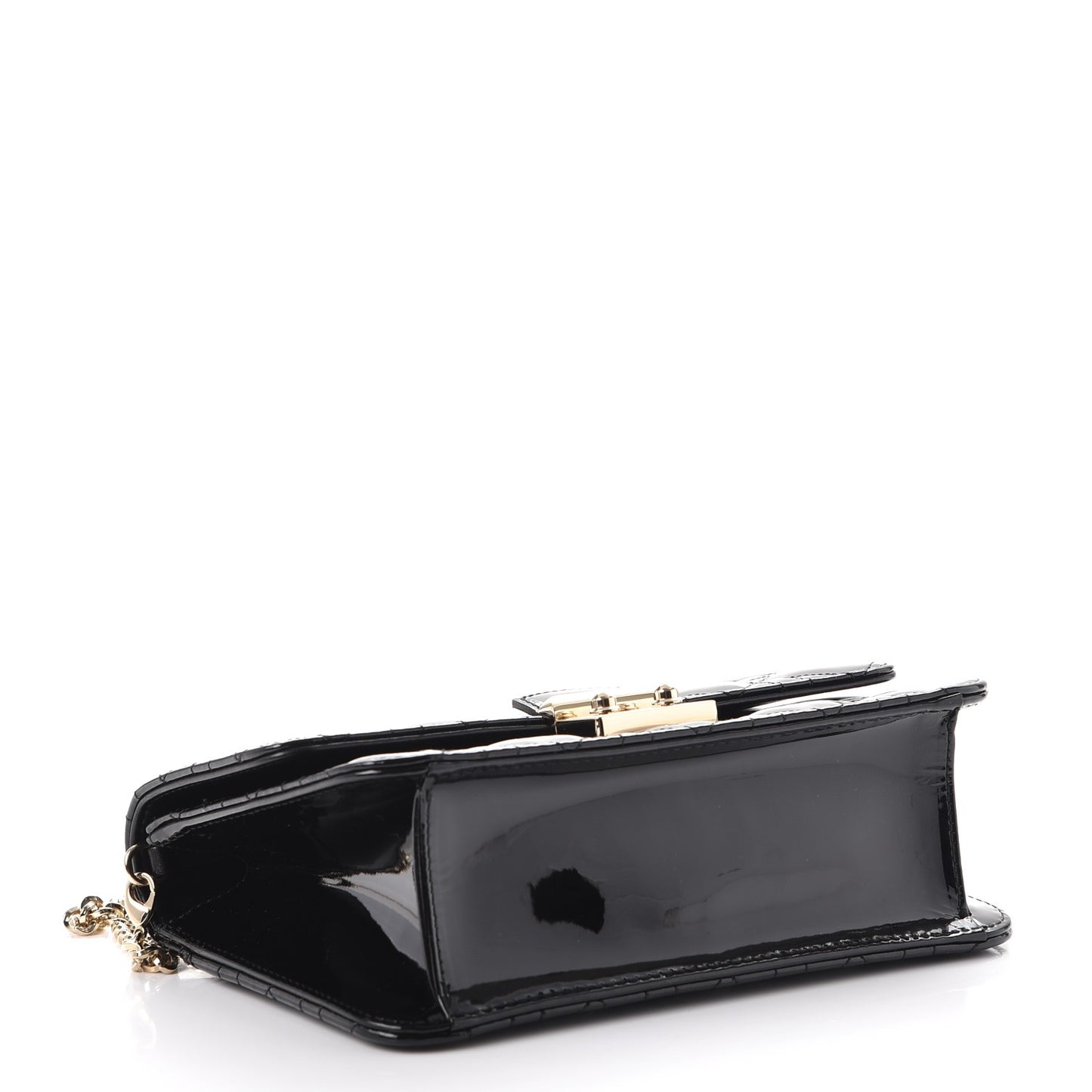 Patent Cannage Miss Dior Promenade Pouch Black