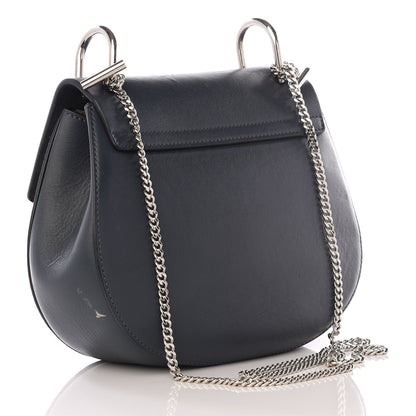 Chloe Suede Smooth Calfskin Drew Shoulder Bag Silver Blue 2 of 9