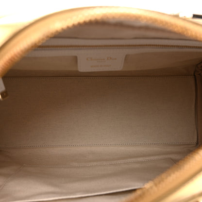 Christian Dior Calfskin Padded Macrocannage Medium Dior Vibe Zip Bowling Bag White Gold 5 of 13