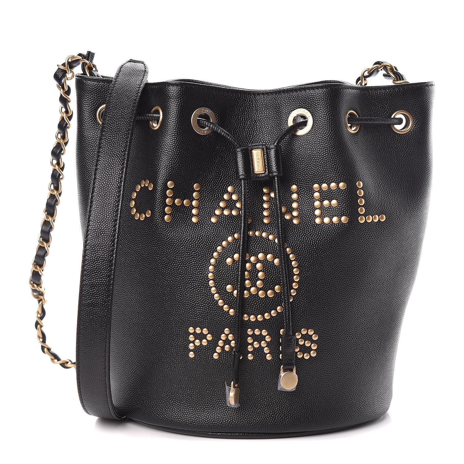 Chanel Caviar Deauville Drawstring Bucket Bag Black 1 of 10