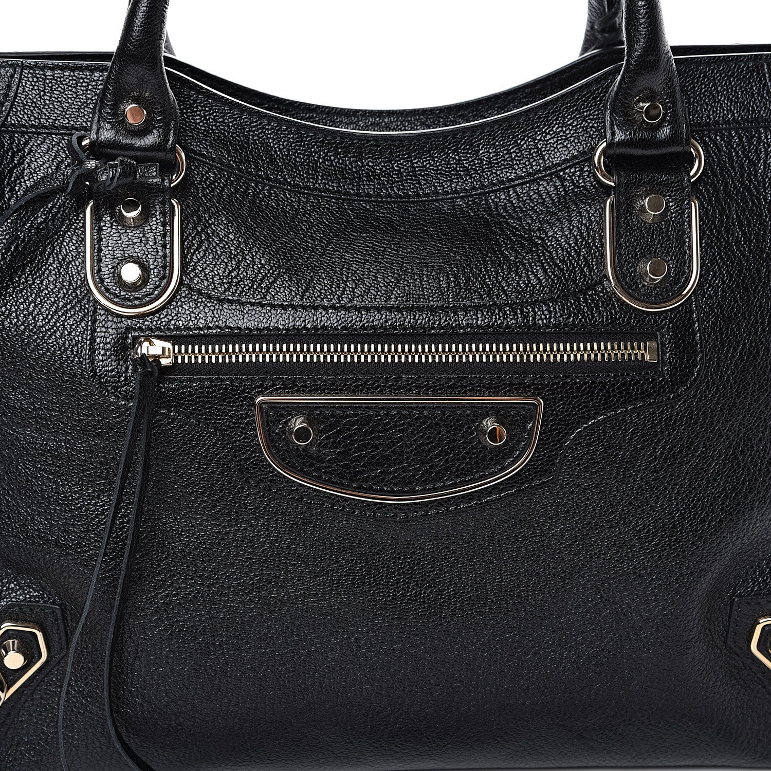 Balenciaga Chevre Gold Metallic Edge Hardware City Black 7 of 9