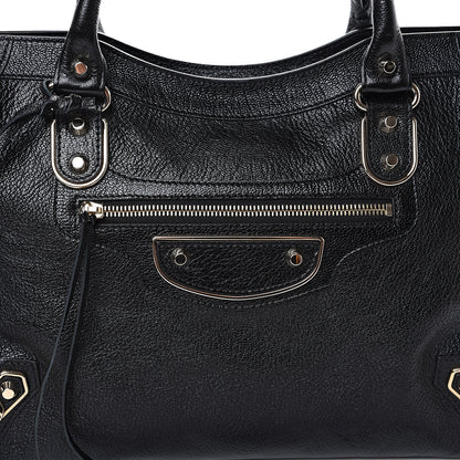 Balenciaga Chevre Gold Metallic Edge Hardware City Black 7 of 9