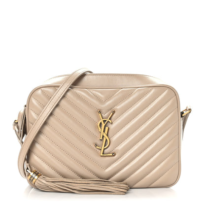 Saint Laurent Calfskin Matelasse Monogram Lou Camera Bag Dark Beige 1 of 8