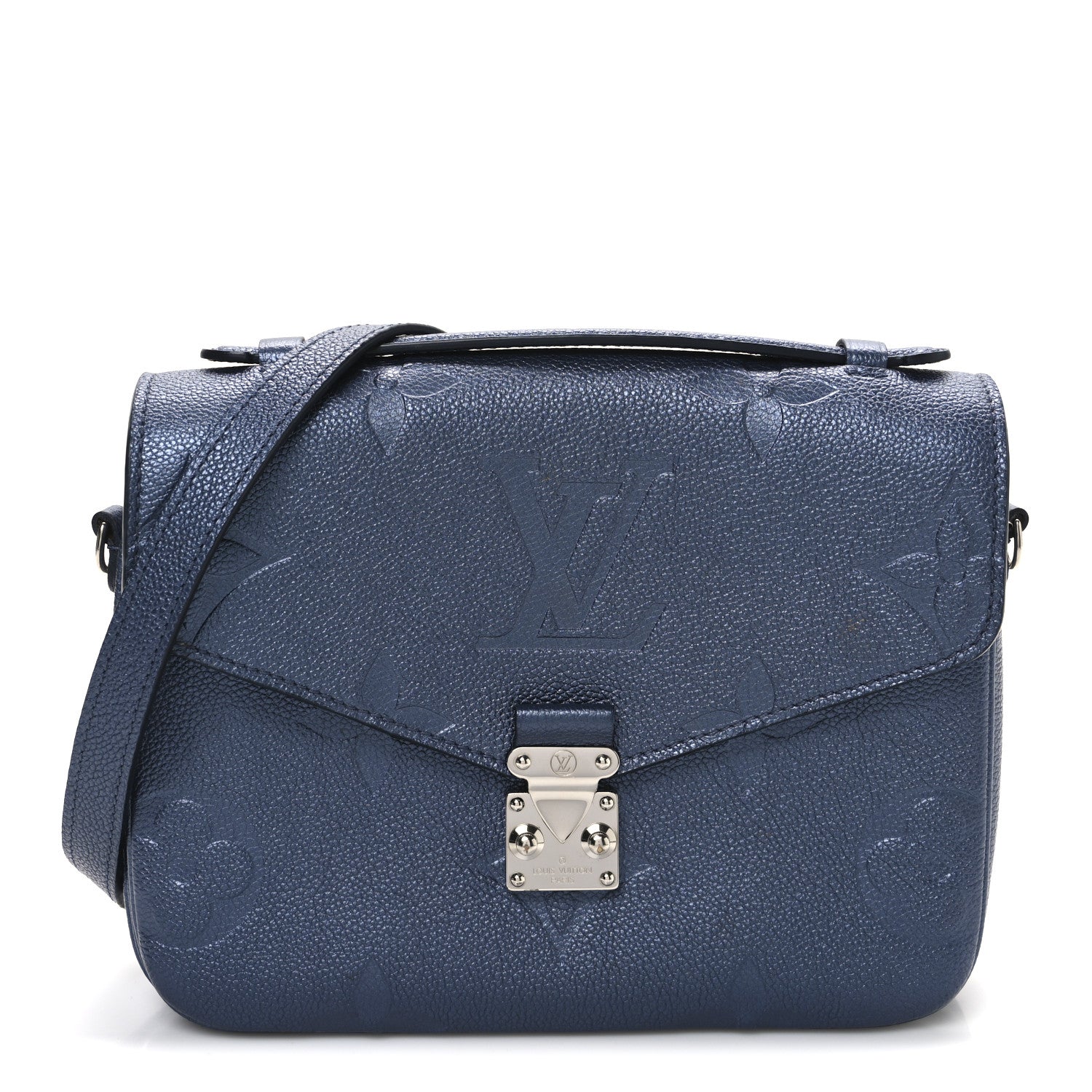 Louis Vuitton Metallic Empreinte Monogram Giant Pochette Metis Navy Nacre 1 of 11
