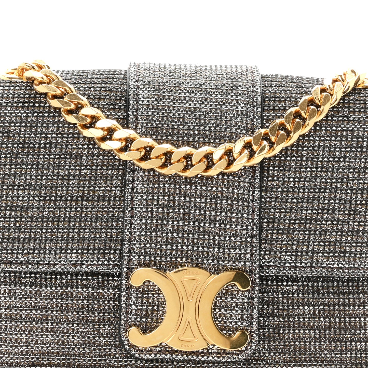 Glitter Textile Mini Victoire Bag Gold