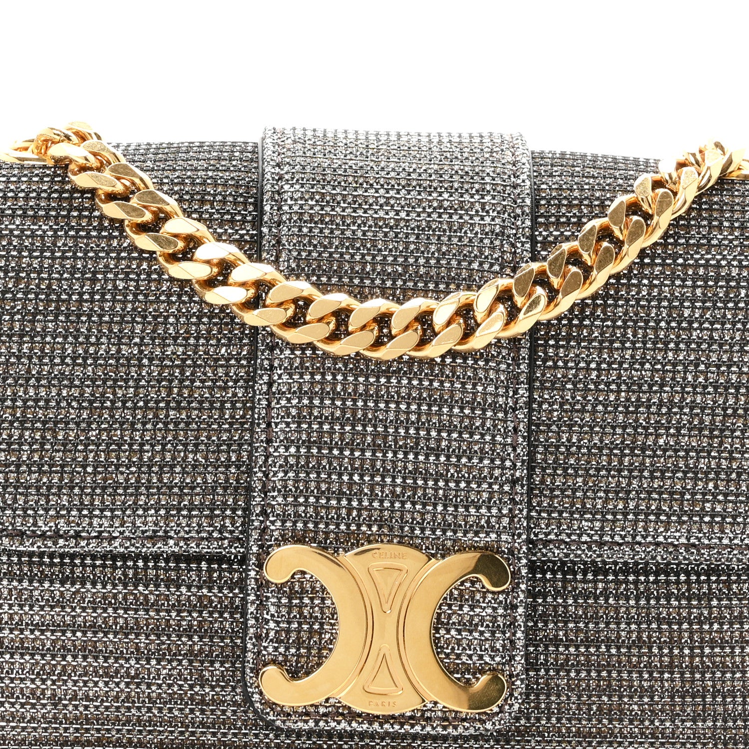 Celine Glitter Textile Mini Victoire Bag Gold 6 of 8