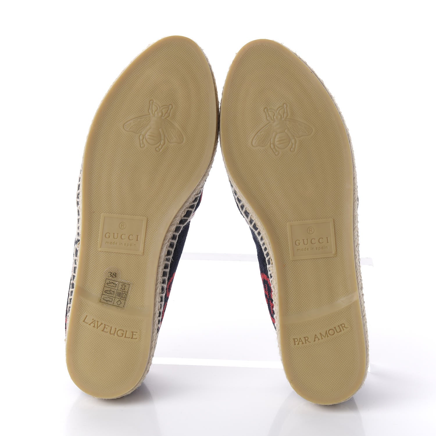Gucci Terry Cloth GG Monogram Espadrilles 38 Blue Red 5 of 9