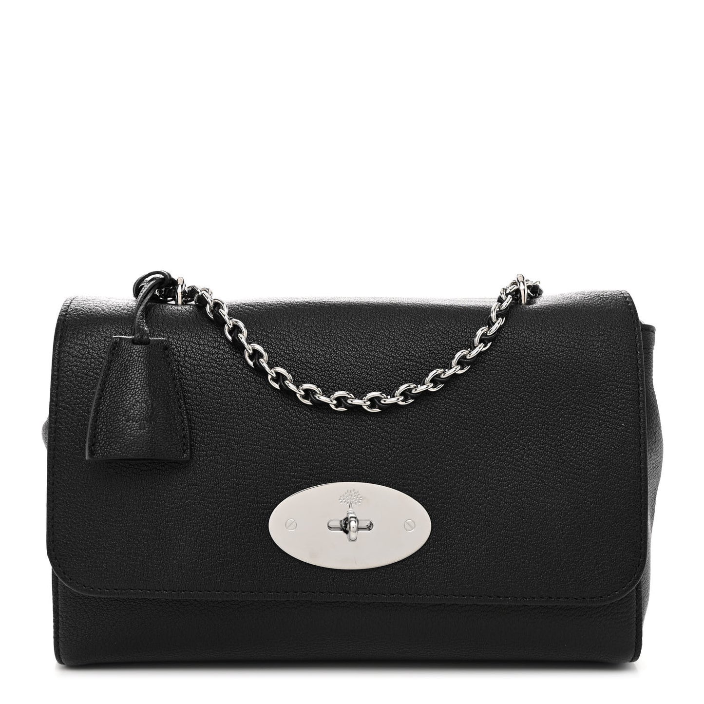 Small Classic Grain Calfskin Medium Lily Flap Black