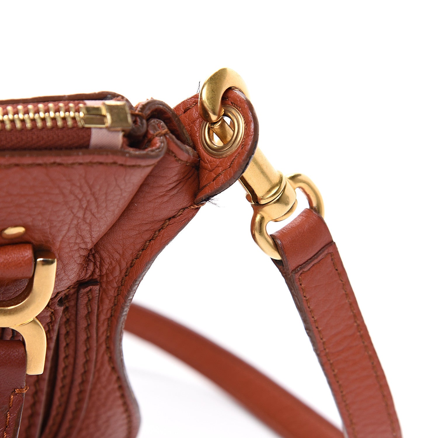 Chloe Calfskin Baby Marcie Satchel Whiskey 10 of 11