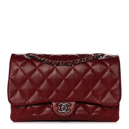 Chanel Lambskin Quilted Jumbo Chanel 3 Flap Red 1 of 16