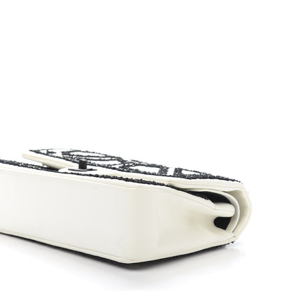 Chanel Lambskin Crystal Embroidered Medium Garden Of Versailles Double Flap Black White 12 of 17