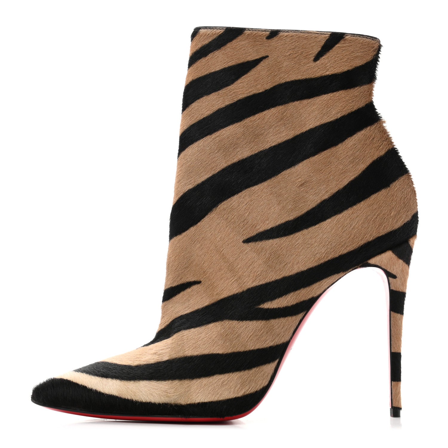 Christian Louboutin Calf Hair Zebra Print So Kate 100 Ankle Boots 39 Dune Black 1 of 9
