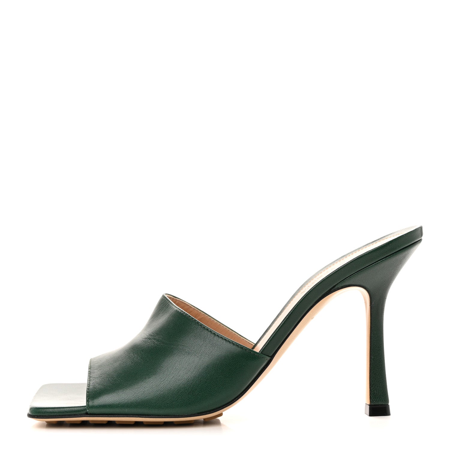 Bottega Veneta Lambskin Stretch Mule Sandals 38 Pine Green 1 of 9