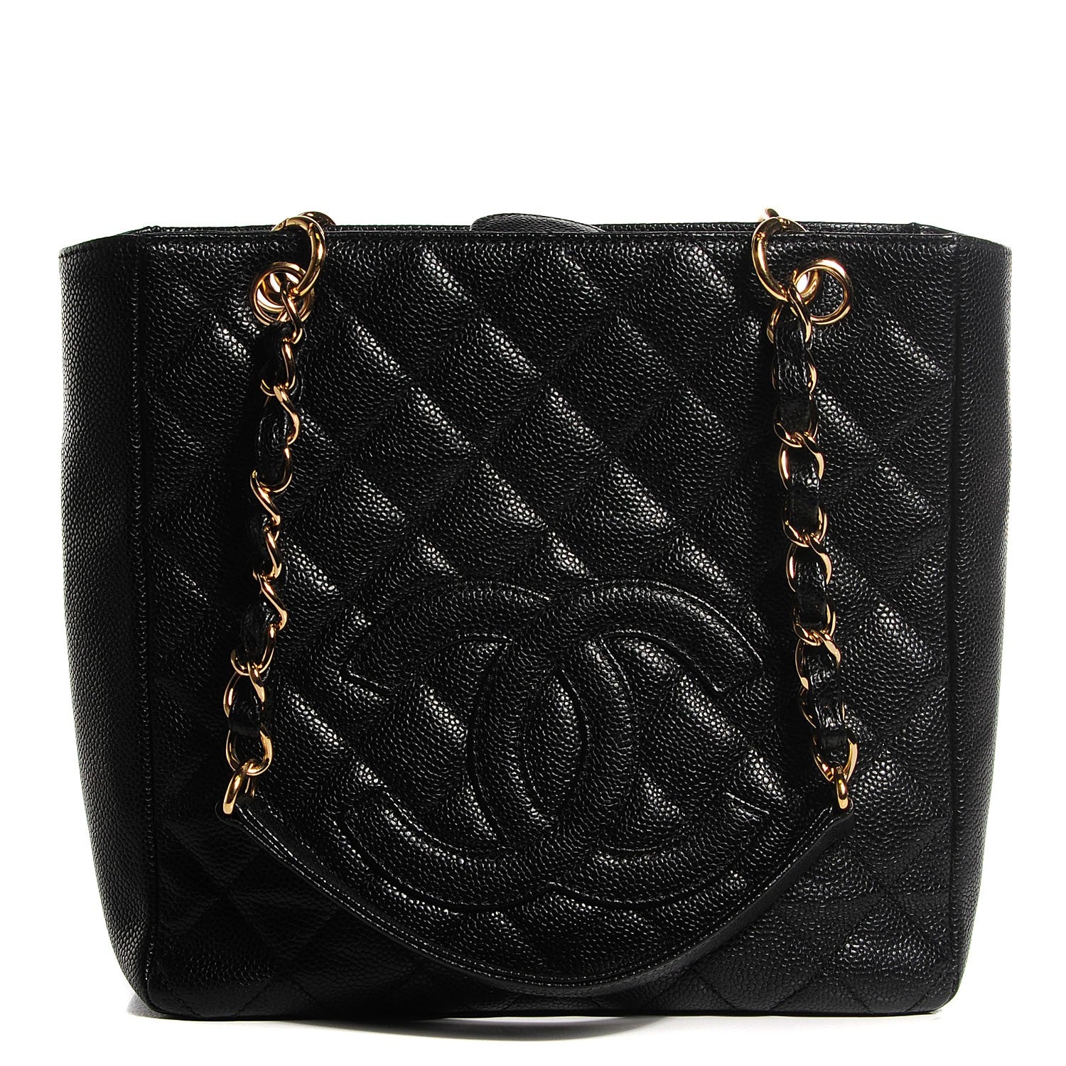 Chanel Caviar Quilted Petit Shopping Tote PST Black 1 of 7