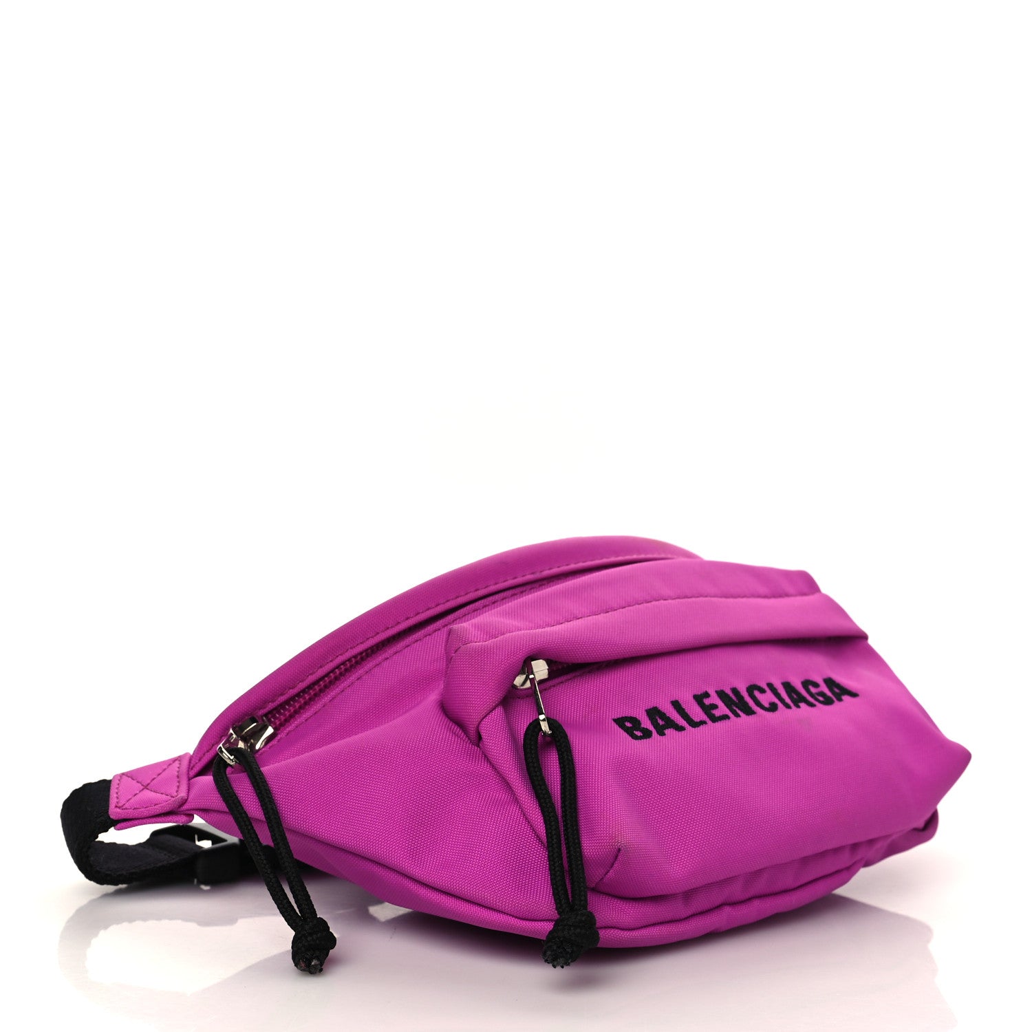 Balenciaga Sport Nylon Logo Embroidered Small Wheel Beltpack Fuchsia Black 4 of 6
