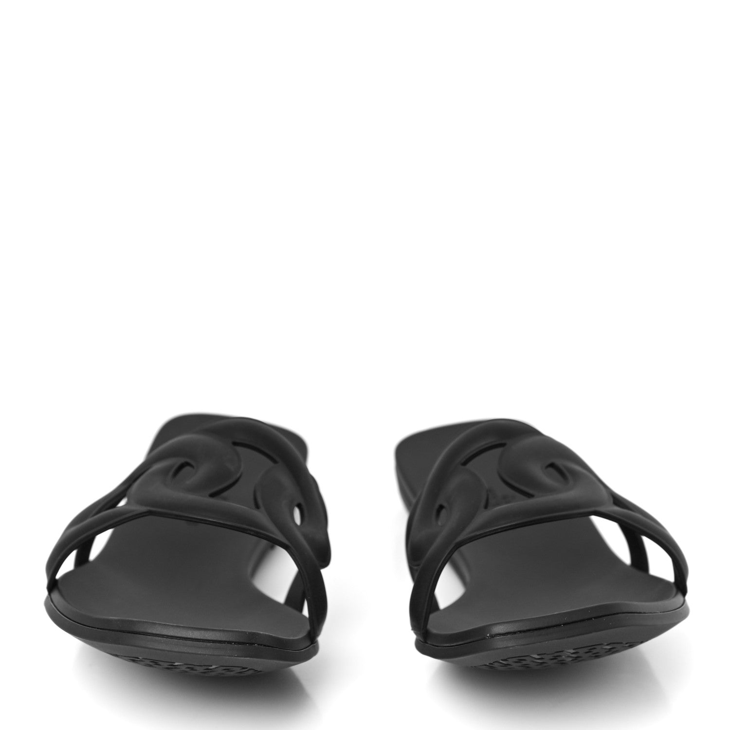 Hermes Rubber Aloha Sandals 39 Black 2 of 9