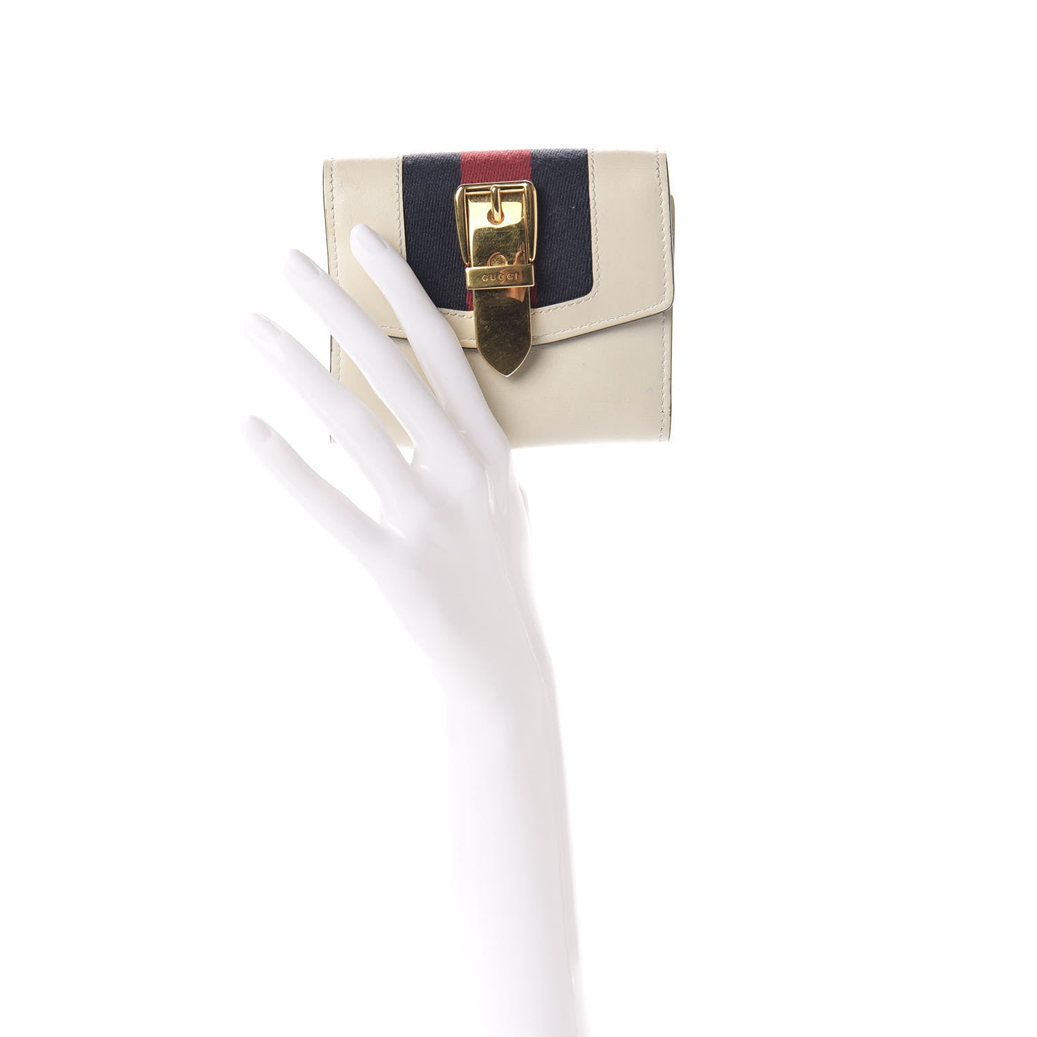 Gucci Calfskin Sylvie Wallet White 3 of 8