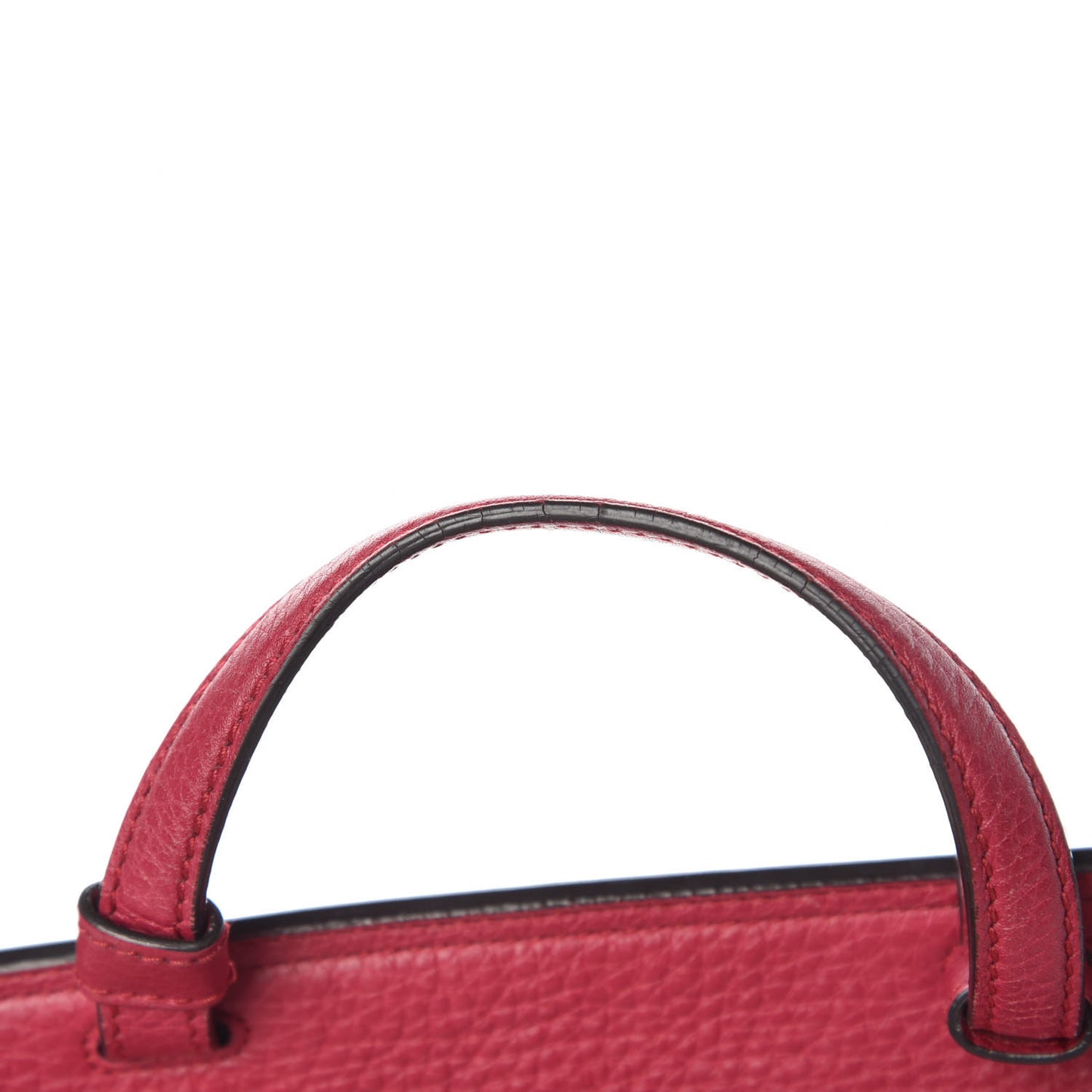 Pebbled Calfskin Medium Bamboo Daily Top Handle Bag Petunia