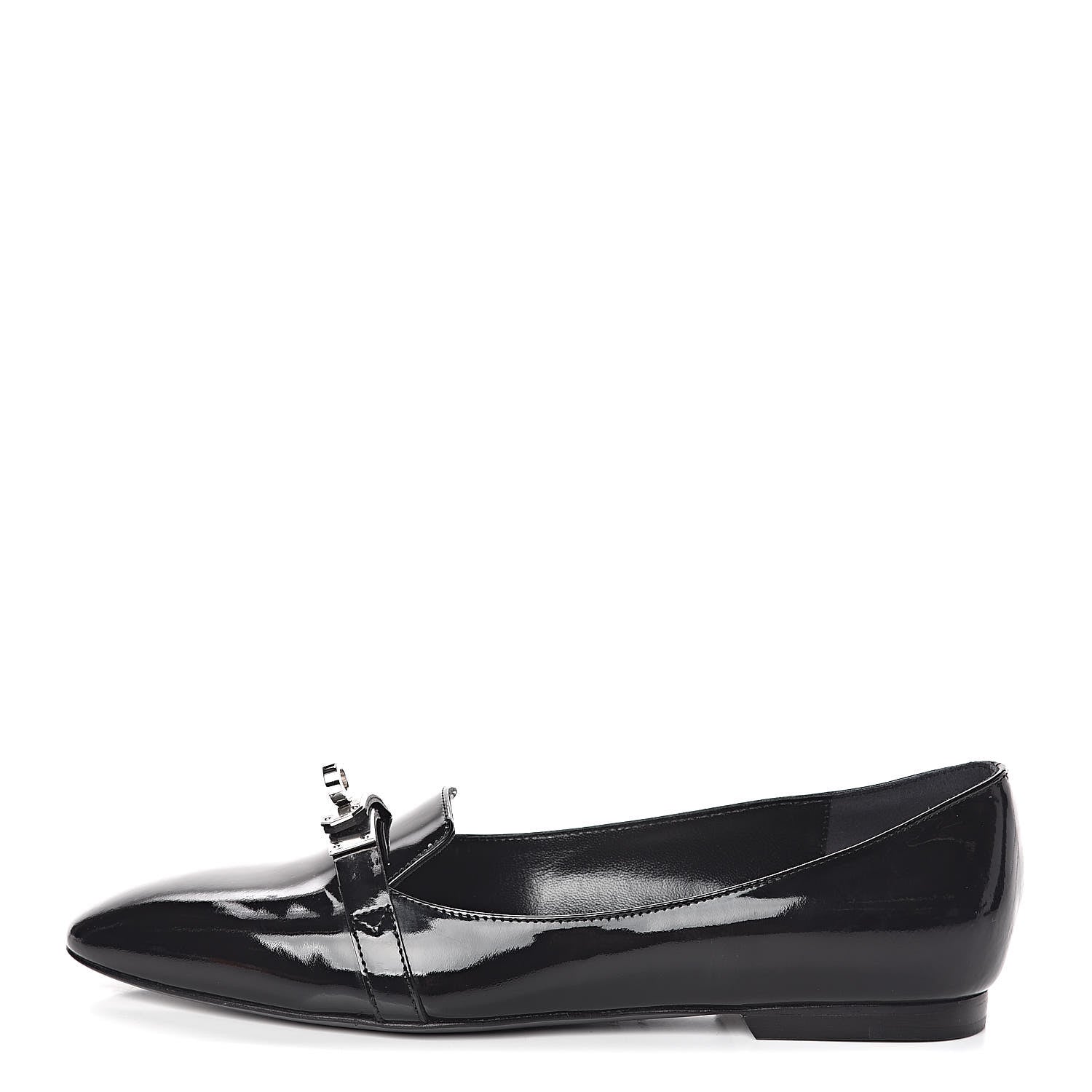 Hermes Patent Pegase Ballerina Flats 35 Black 1 of 9