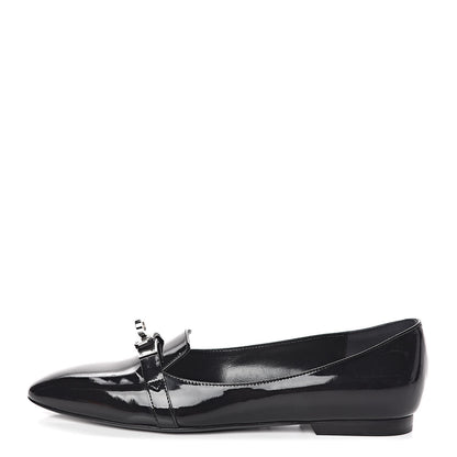 Hermes Patent Pegase Ballerina Flats 35 Black 1 of 9