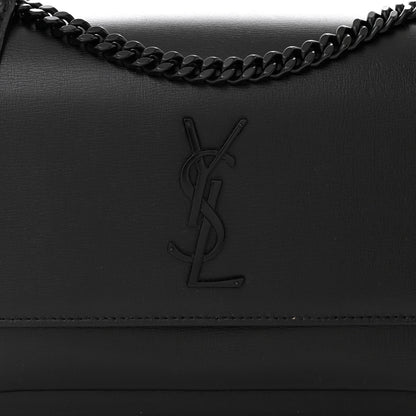 Saint Laurent Calfskin Medium Monogram Monochrome Sunset Black 8 of 10