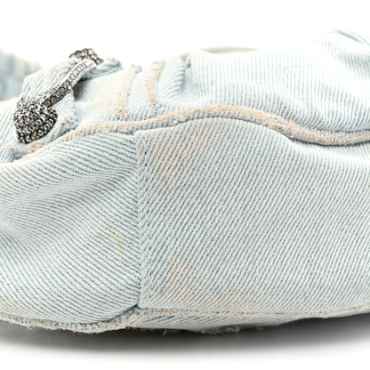 Balenciaga Washed Frayed Denim Crystal XS Le Cagole Shoulder Bag Pale Blue 9 of 9