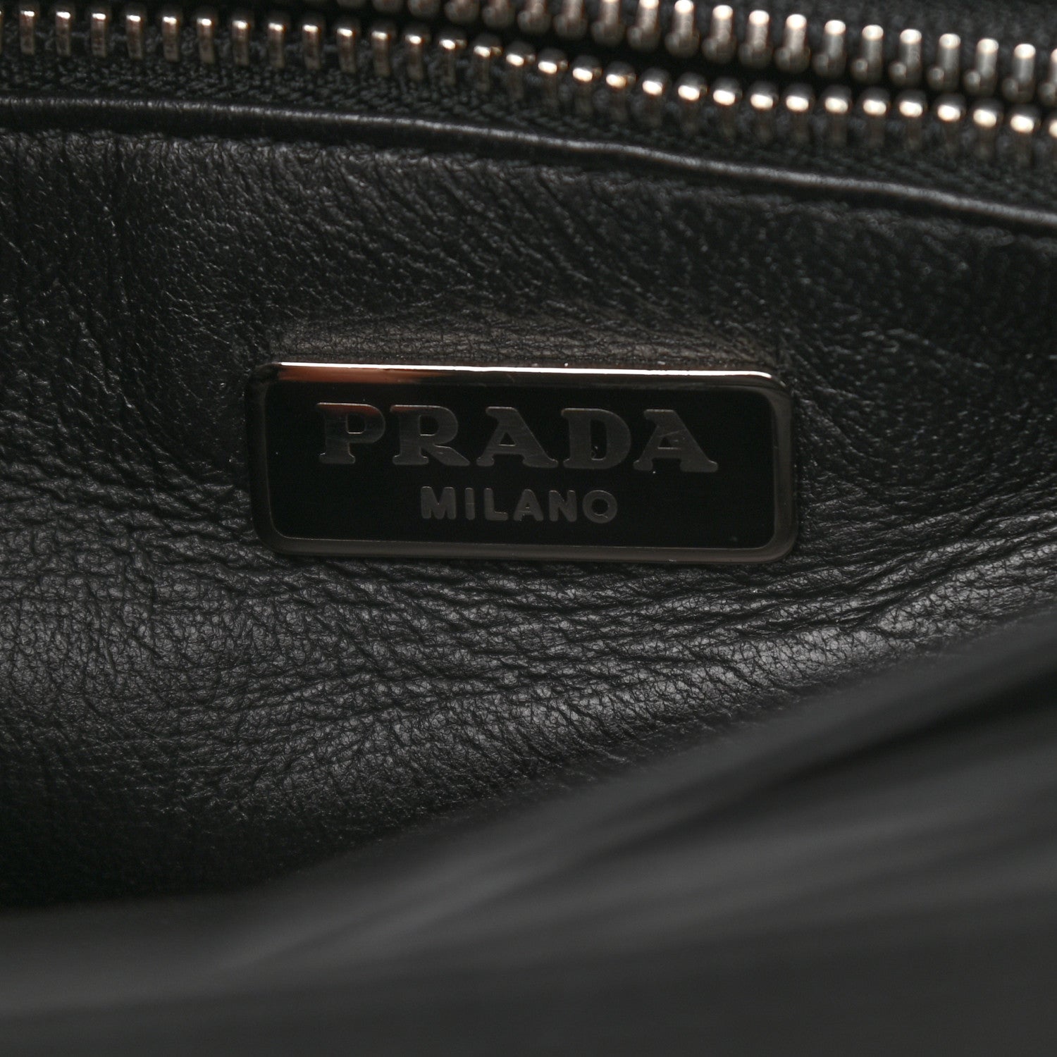 Prada Lizard Tessuto Nylon Chain Shoulder Bag Black 5 of 8