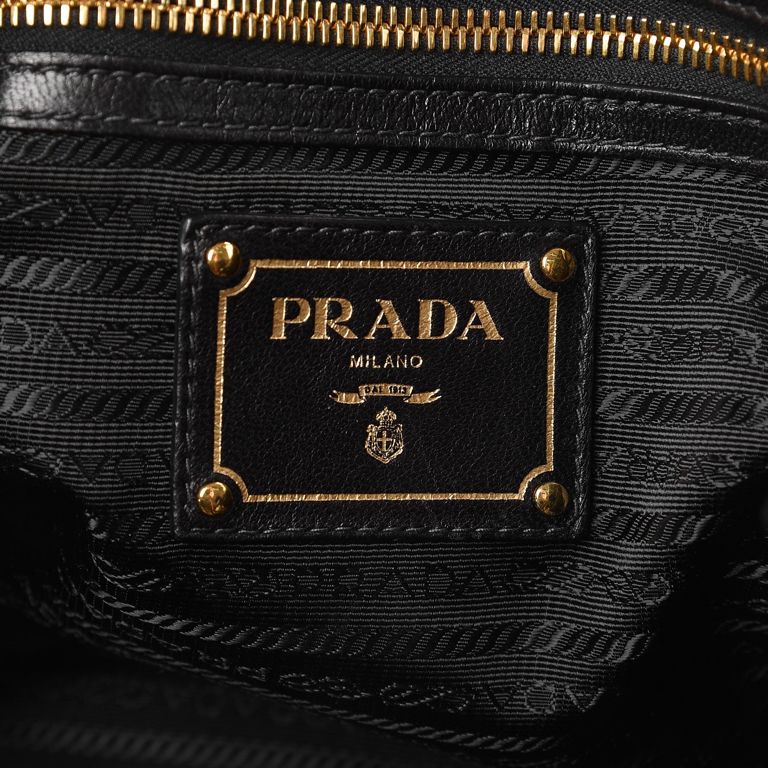 Prada Nappa Antique Shoulder Bag Black 8 of 9