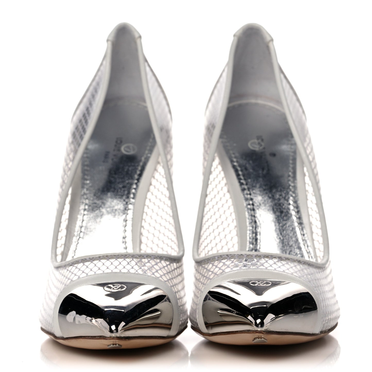 Calfskin Mesh PVC Urban Twist Pumps 36 White