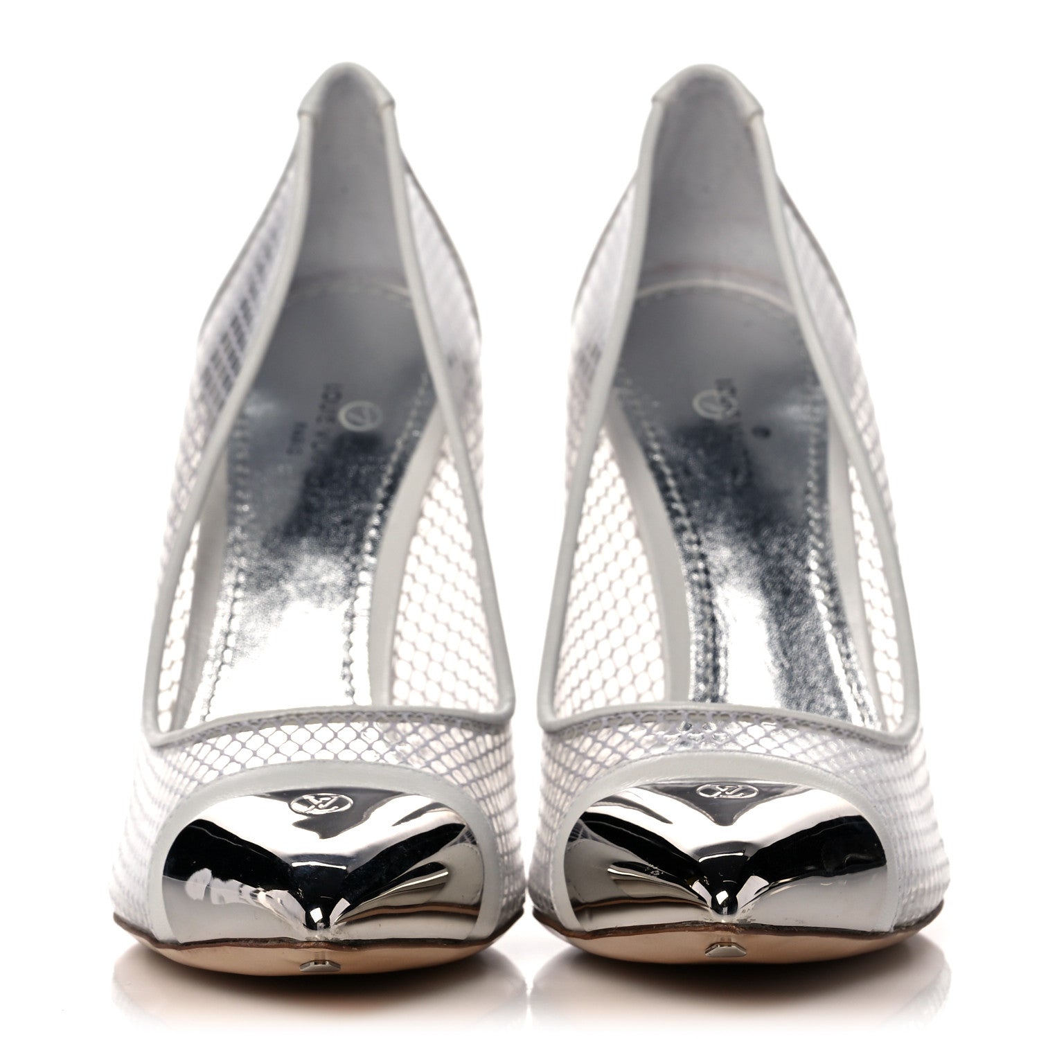 Louis Vuitton Calfskin Mesh PVC Urban Twist Pumps 36 White 2 of 8