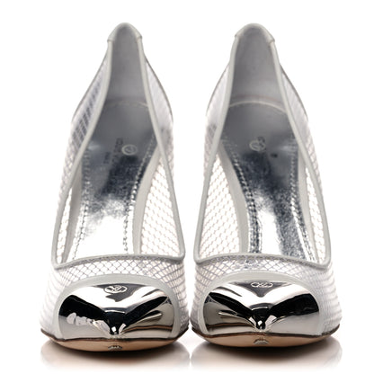 Louis Vuitton Calfskin Mesh PVC Urban Twist Pumps 36 White 2 of 8
