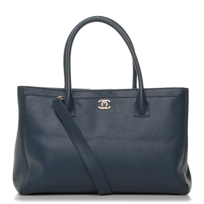 Chanel Calfskin Cerf Executive Shopper Tote Blue 1 of 7