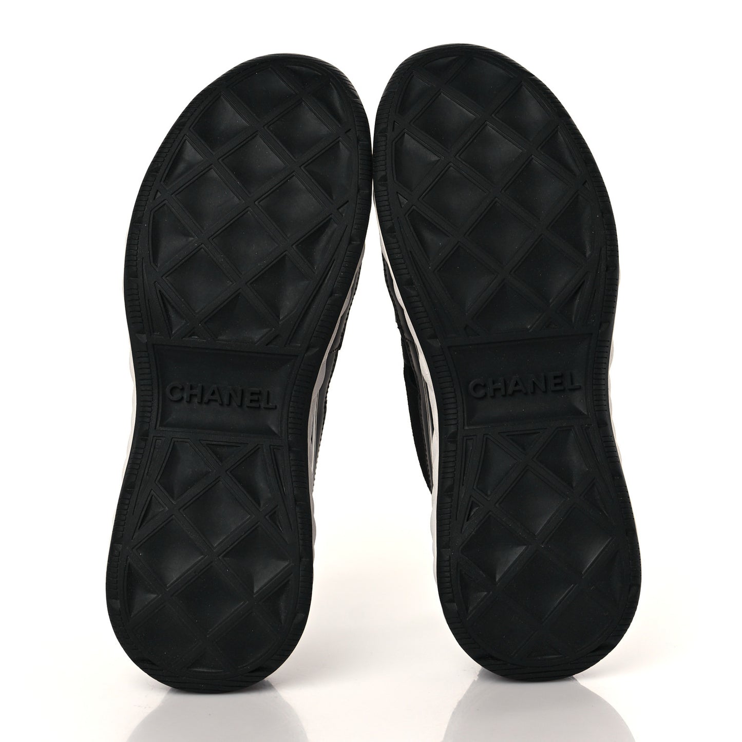 Fabric Calfskin Suede CC Sneakers 37.5 Black