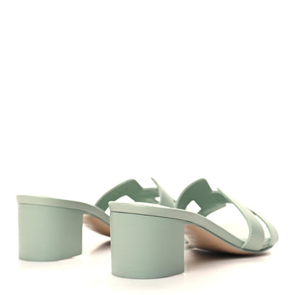 Hermes Calfskin Oasis Sandals 37 Vert Embrun 4 of 10