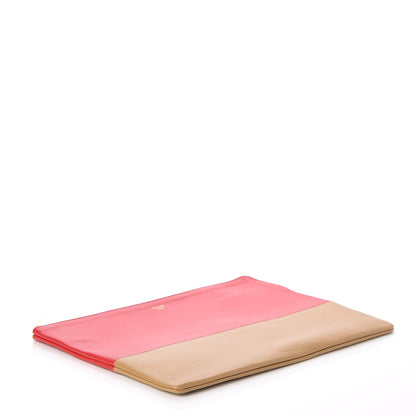 Celine Lambskin Bi-Color Solo Clutch Pouch Raspberry Butter 4 of 8