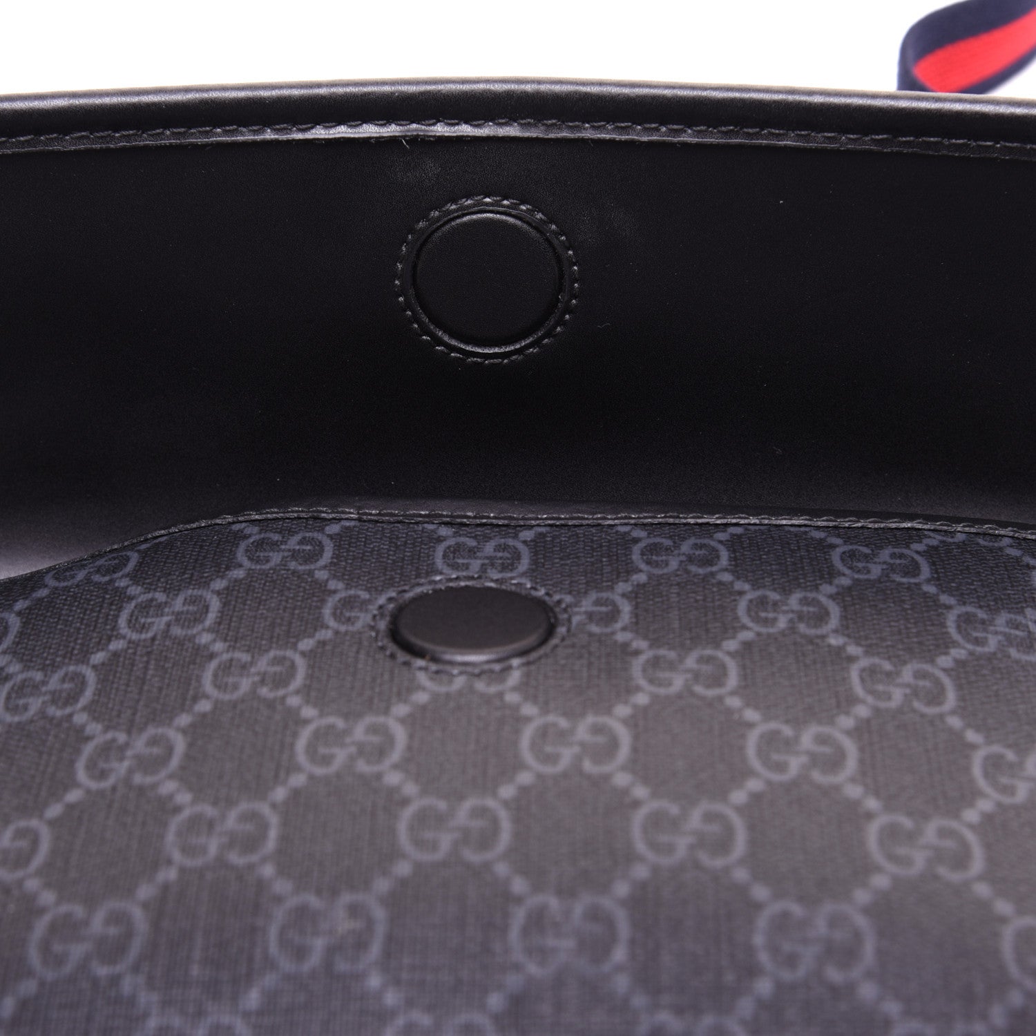 Gucci GG Supreme Monogram Web Slim Belt Bag Black Grey 10 of 11